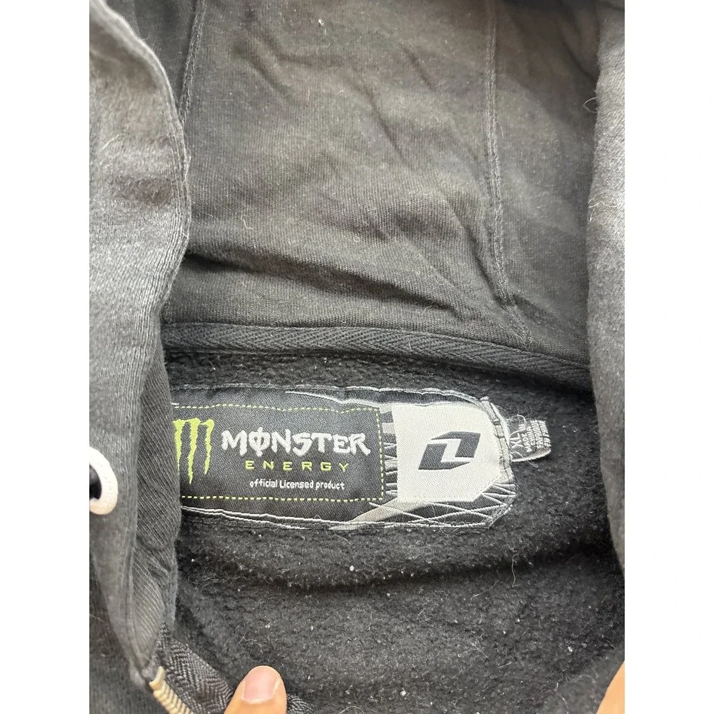 Monster Energy Men's Black Full Zip Hoodie Sweatshirt Graphic Logo Activewear